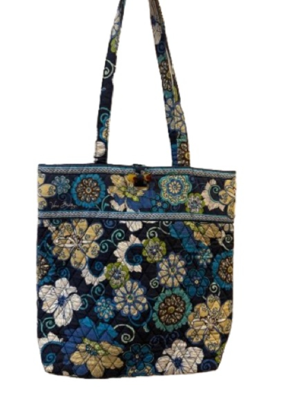 Vera Bradley”Mod Floral Blue” Quilted ToggleTote Bag